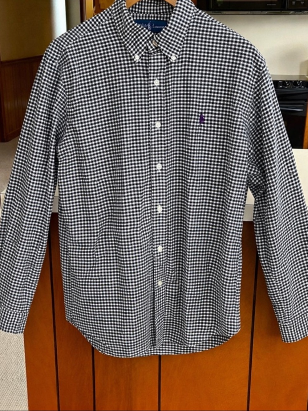 Ralph Lauren Button Down Shirt Large Custom Fit Green Cream Gingham Check
BB - Picture 3 of 14